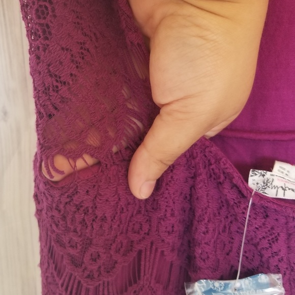 NWT Free People purple lace bodycon dress small - Picture 8 of 8